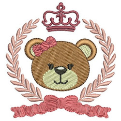 Embroidery Design Bear Girl In Frame With Crown