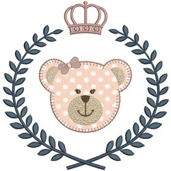 Diseño Para Bordado Ursa Aplicación En Marco 20 Cm