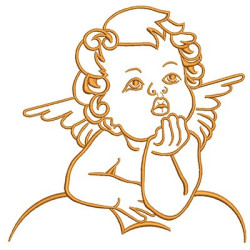 Embroidery Design Angel With Cloud Bypassed 17 Cm