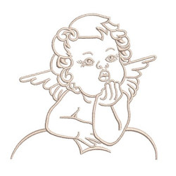 Embroidery Design Angel With Cloud Bypassed 10 Cm