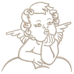 Embroidery Design Angel With Vloud Bypassed 17 Cm