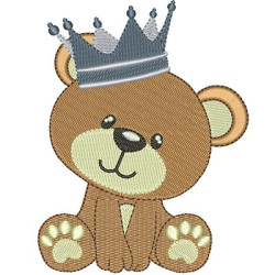 Embroidery Design Baby Bear Boy With Crown