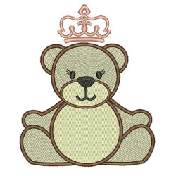 Embroidery Design Bear Girl With Crown