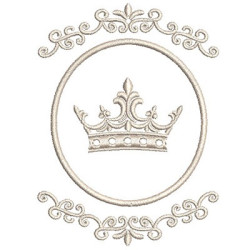 Embroidery Design Delicate Frame With Crown 2