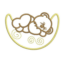 Embroidery Design Sleeping On The Moon Bear