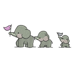 Embroidery Design Babies Elephants
