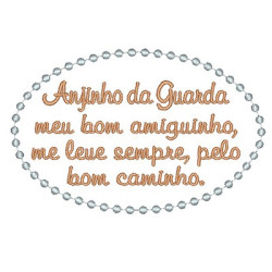 Matriz De Bordado Moldura Oração Anjo Da Guarda