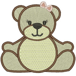 Embroidery Design Baby Bear Tie Girl 2