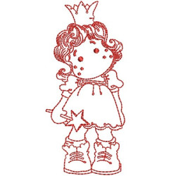 Diseño Para Bordado Princesa Redwork