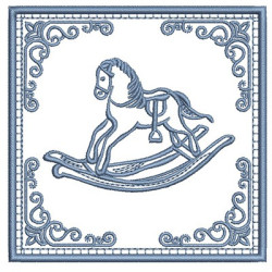 Embroidery Design Horse Balance In Frame
