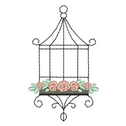 Embroidery Design Cage With Flowers 9 Cm