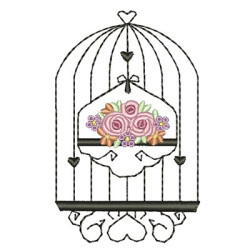 Embroidery Design Cage With Flowers 9 Cm
