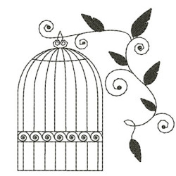 Embroidery Design Cage With Branch 14 Cm
