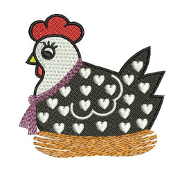 Embroidery Design Chicken In Nest