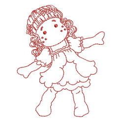 Embroidery Design Girl Redwork 2