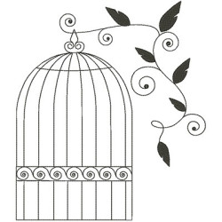 Embroidery Design Cage With Branch 20 Cm