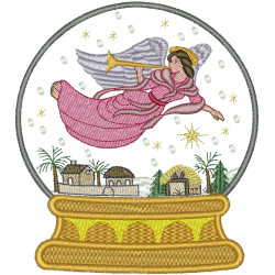 Embroidery Design Snow Ball Christmas Angel 2