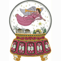 Embroidery Design Snow Ball Christmas Angel