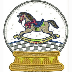 Diseño Para Bordado Bola De La Navidad Del Caballo 2