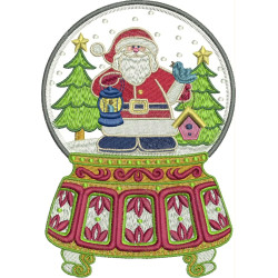 Embroidery Design Snow Ball Santa Claus