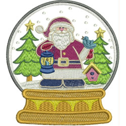 Embroidery Design Snow Ball Santa Claus 2