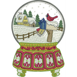 Embroidery Design Ball Christmas Landscape 1