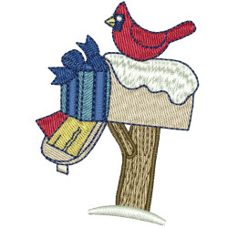 Embroidery Design Cardinal Christmas