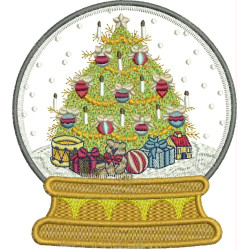 Embroidery Design Snow Ball Christmas Tree 2