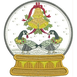 Embroidery Design Snow Christmas Ball Of Ducks