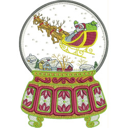 Embroidery Design Snow Ball Christmas Sleigh 3