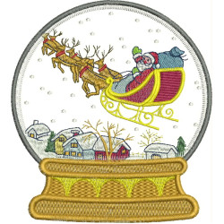 Embroidery Design Snow Ball Christmas Sleigh 4