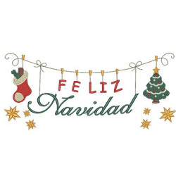 Embroidery Design Clothesline Feliz Navidad 1
