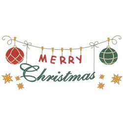 Embroidery Design Clothesline Merry Christmas 2