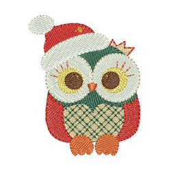 Embroidery Design Owl Christmas