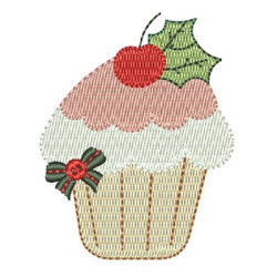 Embroidery Design Cupcake Christmas