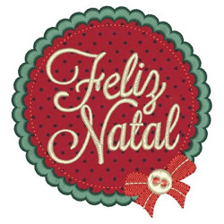 Embroidery Design Medal Merry Christmas  Pt