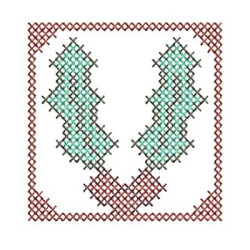 Embroidery Design Christmas Cross Point Holly