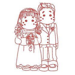 Embroidery Design Bridegrooms Redwork