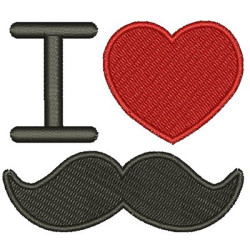 Embroidery Design I Love Mustach