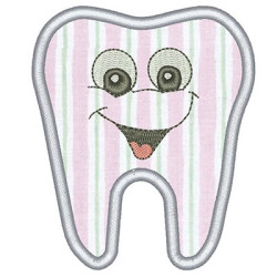 Embroidery Design Tooth Applied