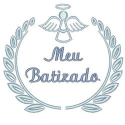 Matriz De Bordado Meu Batizado Com Anjinho 2