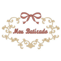 Diseño Para Bordado Mi Bautizado Provenzal Con Lazo