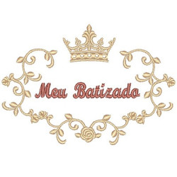 Embroidery Design My Baptized Provenzal With Crown