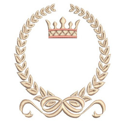 Matriz De Bordado Ramos Com Coroa 10 Cm