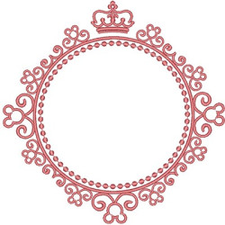 Embroidery Design Frame With Crown 14 Cm