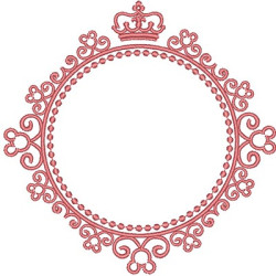 Embroidery Design Frame With Crown 10 Cm