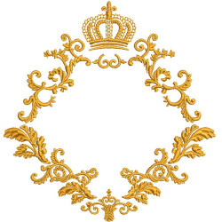 FRAME DAMASK WITH CROWN PROVENCE