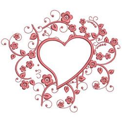 Embroidery Design Frame In Heart 14 Cm