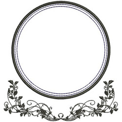 Embroidery Design Frame With Foliage