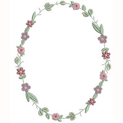 Matriz De Bordado Moldura Floral 22 Cm